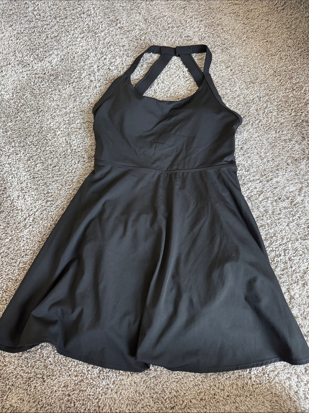 HALARA Black Halter Skater Dress - Women's